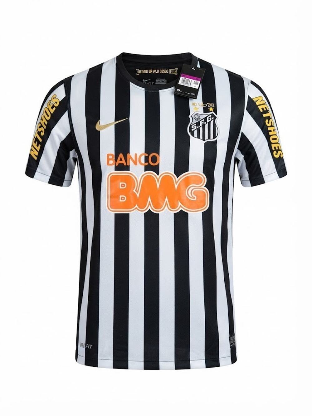 Santos FC Home Soccer Jersey 2012 Neymar Jr #11 Nike Black White Size 2XL - NWT